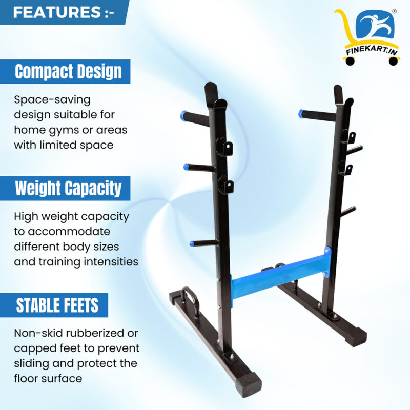 FINEKART 4 in 1 Dip Stand with Fitness Bar Holder Weight Plate Holder Push Up Stand for Home Gym