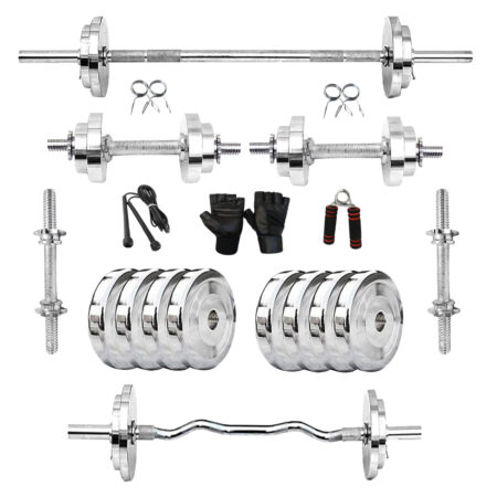FINEKART Adjustable Steel Home Gym Set Combo for Daily Workout Routine