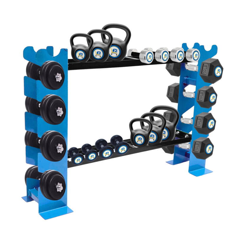 FINEKART Dumbbells & Kettlebells Rack Free Weight Storage for Home Gym