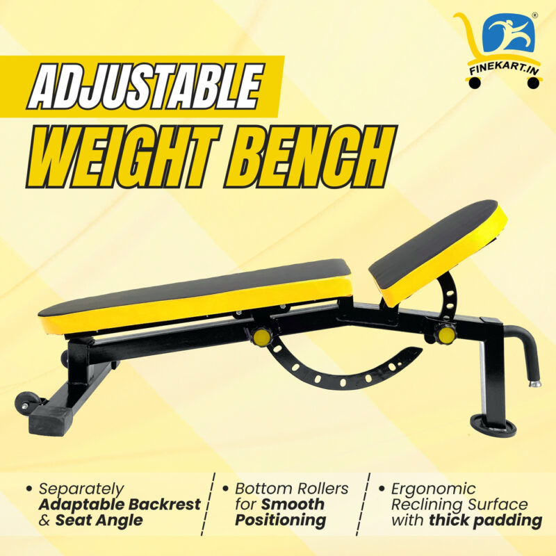 FINEKART Heavy Duty Adjustable Bench for Incline, Decline & Flat Exercises
