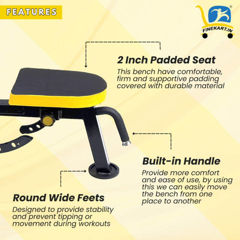 FINEKART Heavy Duty Adjustable Bench for Incline, Decline & Flat Exercises