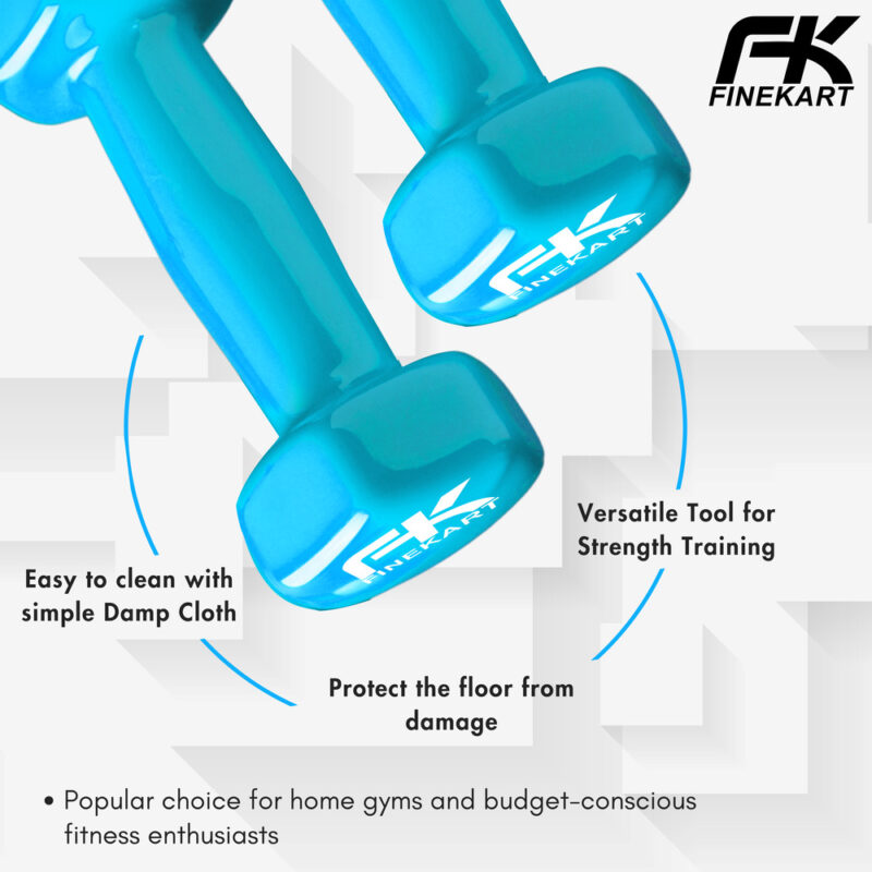 FINEKART Vinyl Dumbbells for Strength Training Suitable for Both Men & Women